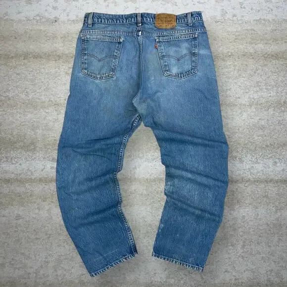 Vintage 90s Levis Jeans 40x30 Regular Straight Leg Fit Medium Wash Orange Tab - Picture 1 of 15